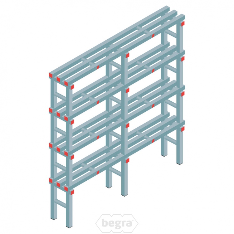 Kunststof stelling, rek 1600x1500x300, 4 niveaus