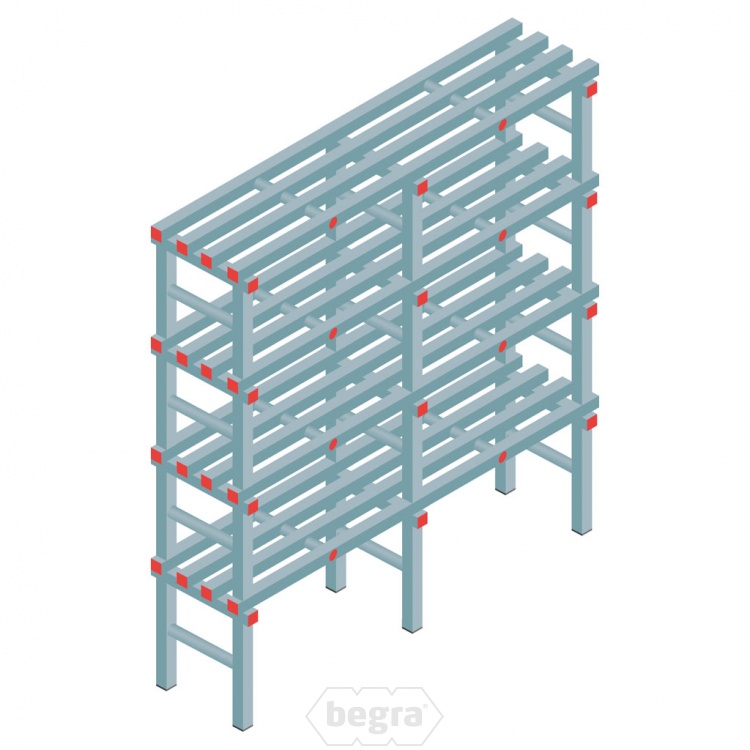 Kunststof stelling, rek 1600x1500x400, 4 niveaus