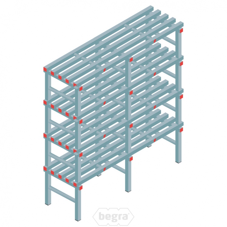 Kunststof stelling, rek 1600x1500x500, 4 niveaus
