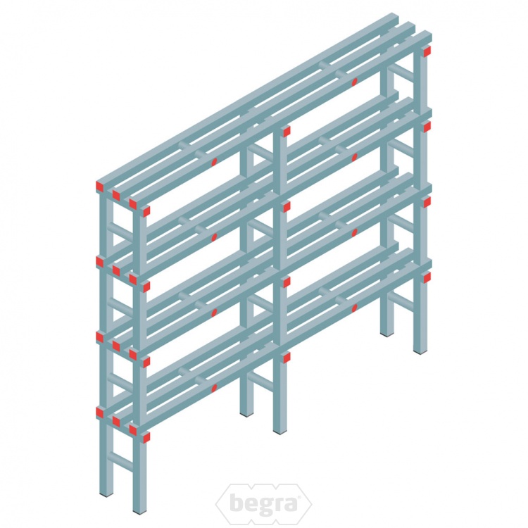 Kunststof stelling, rek 1600x1800x300, 4 niveaus