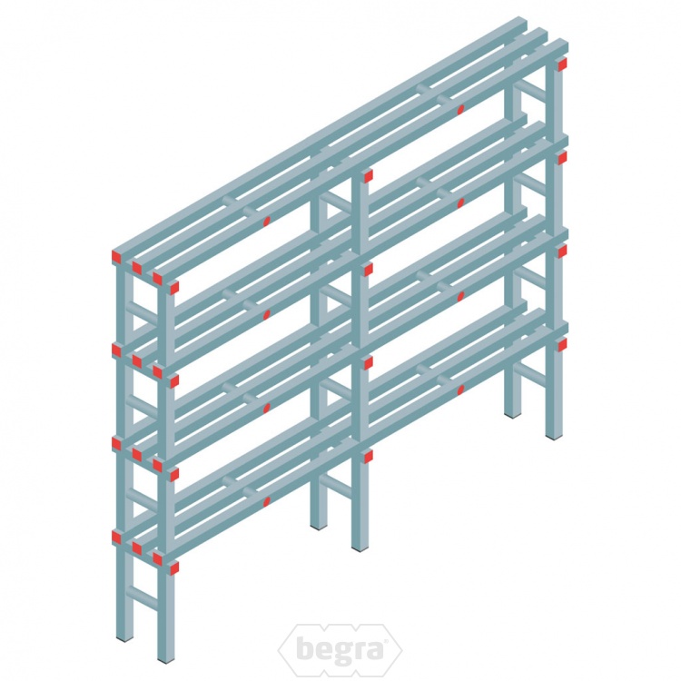 Kunststof stelling, rek 1600x2000x300, 4 niveaus