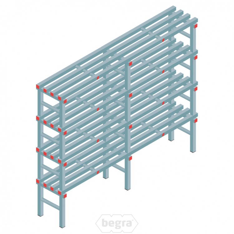 Kunststof stelling, rek 1600x2000x400, 4 niveaus