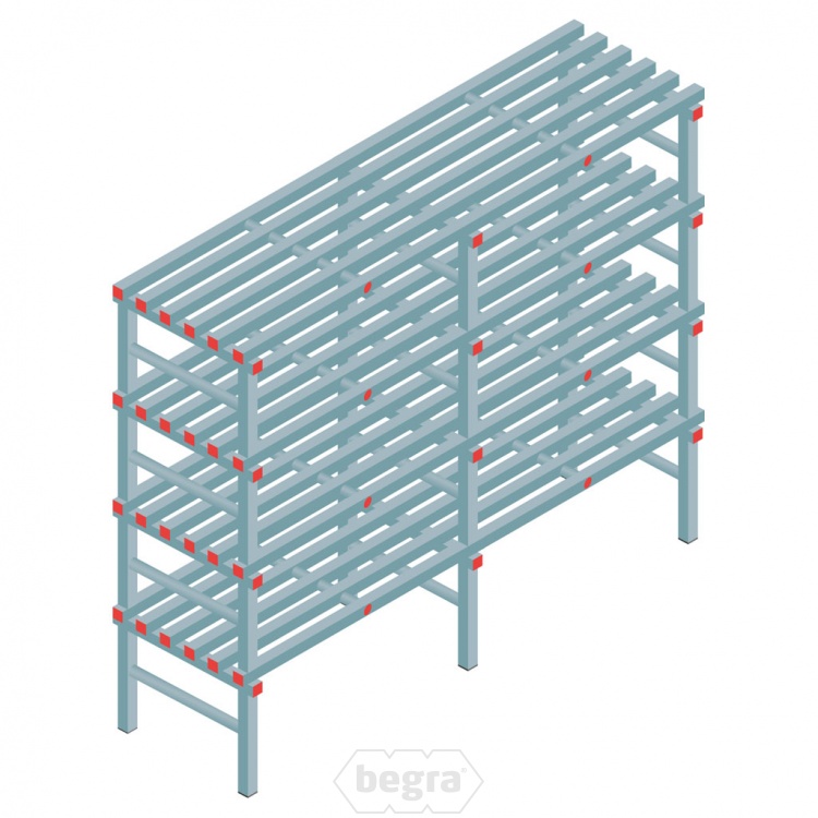 Kunststof stelling, rek 1600x2000x600, 4 niveaus