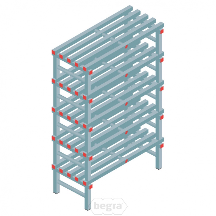 Kunststof stelling, rek 1650x1000x500, 5 niveaus