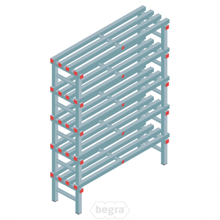 Kunststof stelling, rek 1650x1200x400, 5 niveaus