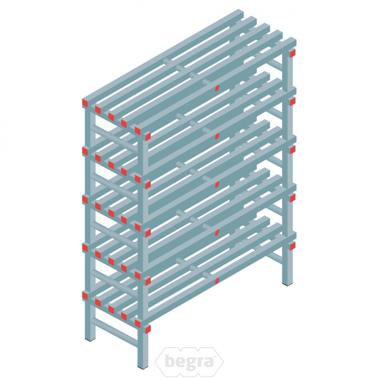 Kunststof stelling, rek 1650x1200x500, 5 niveaus