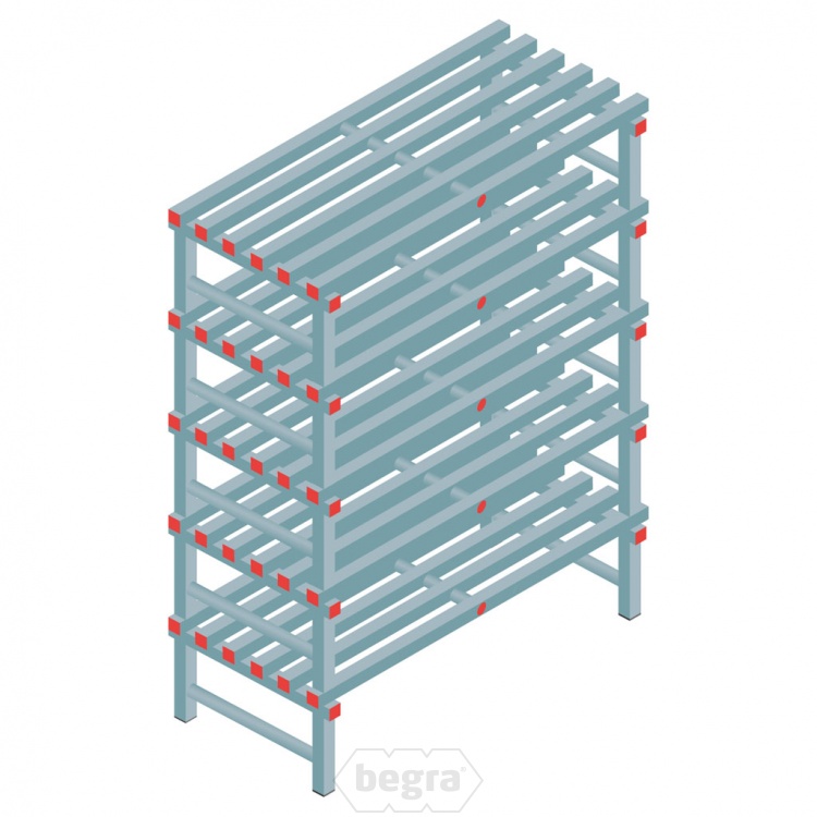 Kunststof stelling, rek 1650x1200x600, 5 niveaus
