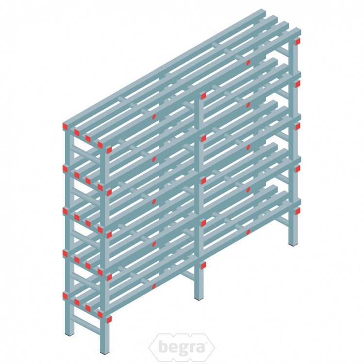 Kunststof stelling, rek 1650x1800x400, 5 niveaus