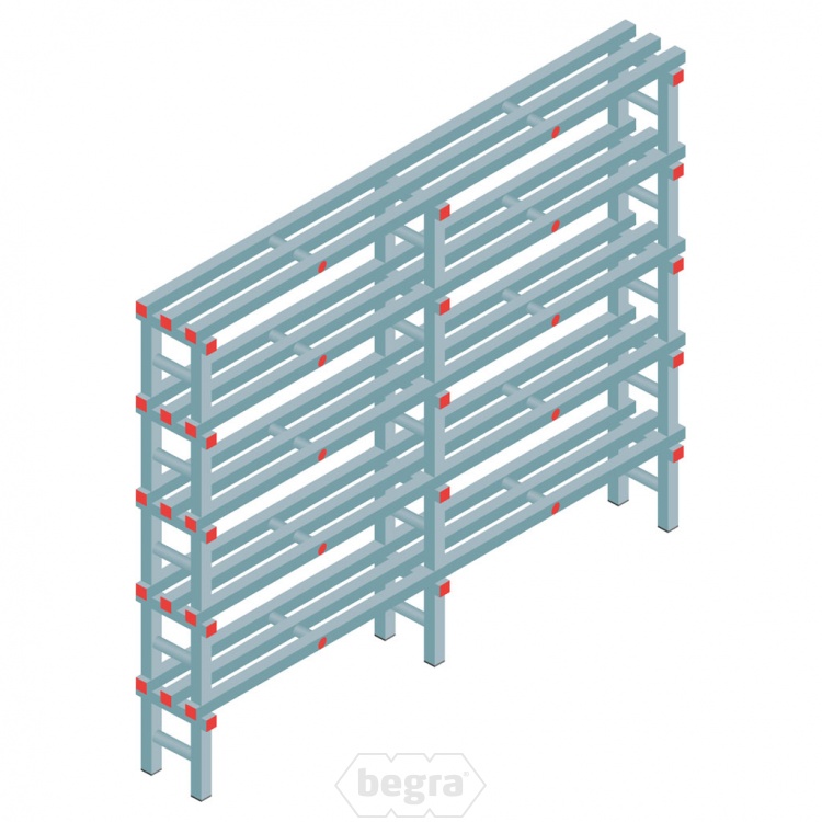Kunststof stelling, rek 1650x2000x300, 5 niveaus