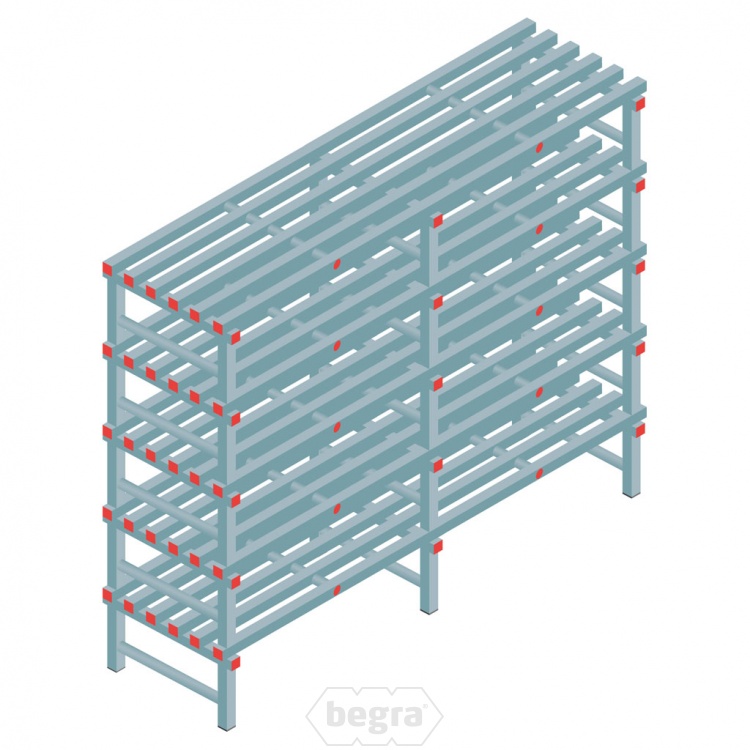 Kunststof stelling, rek 1650x2000x600, 5 niveaus