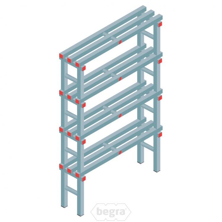 Kunststof stelling, rek 1750x1000x300, 4 niveaus