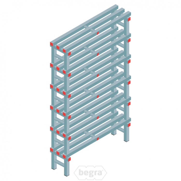 Kunststof stelling, rek 1750x1000x300, 6 niveaus