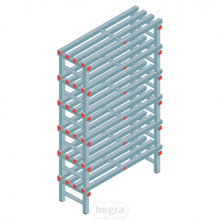 Kunststof stelling, rek 1750x1000x400, 6 niveaus