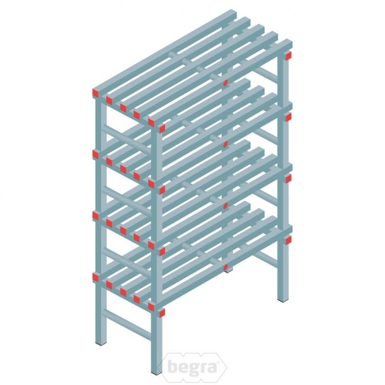 Kunststof stelling, rek 1750x1000x500, 4 niveaus