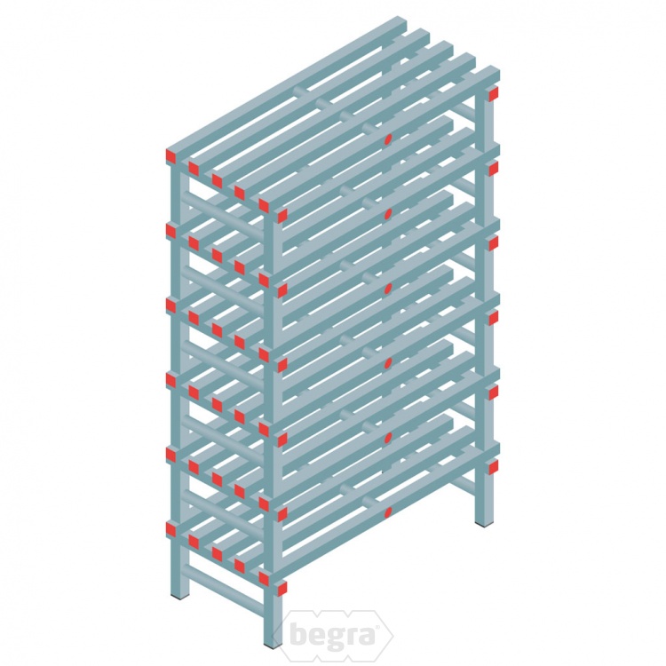 Kunststof stelling, rek 1750x1000x500, 6 niveaus