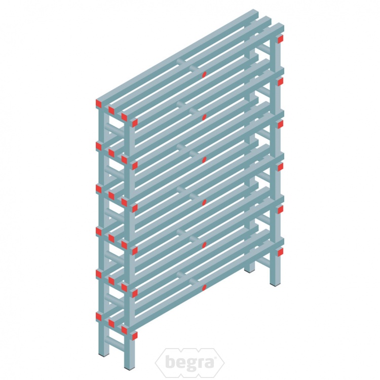 Kunststof stelling, rek 1750x1200x300, 6 niveaus