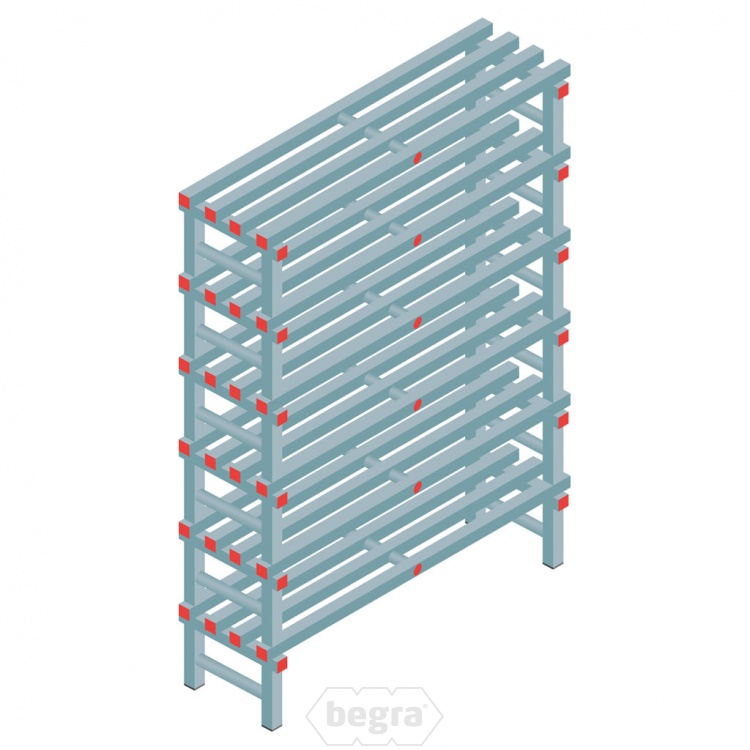 Kunststof stelling, rek 1750x1200x400, 6 niveaus