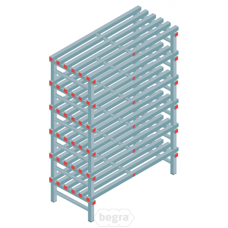 Kunststof stelling, rek 1750x1200x600, 6 niveaus