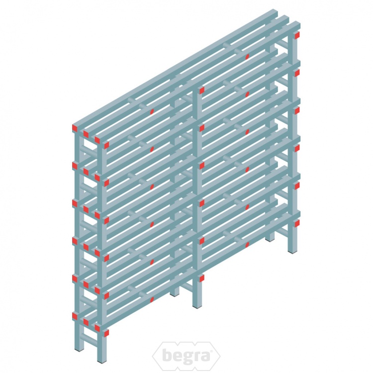 Kunststof stelling, rek 1750x1800x300, 6 niveaus