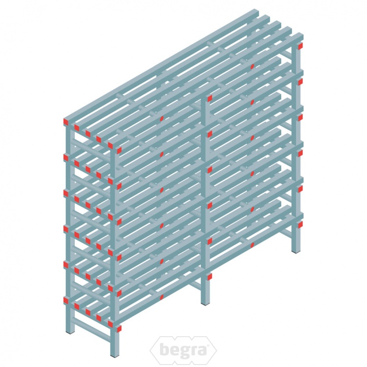 Kunststof stelling, rek 1750x1800x500, 6 niveaus