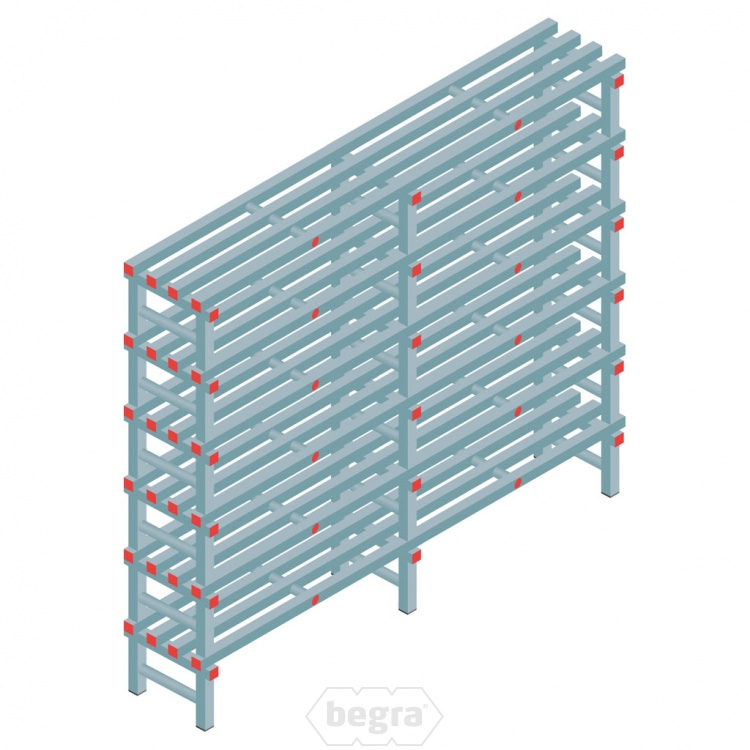 Kunststof stelling, rek 1750x2000x400, 6 niveaus