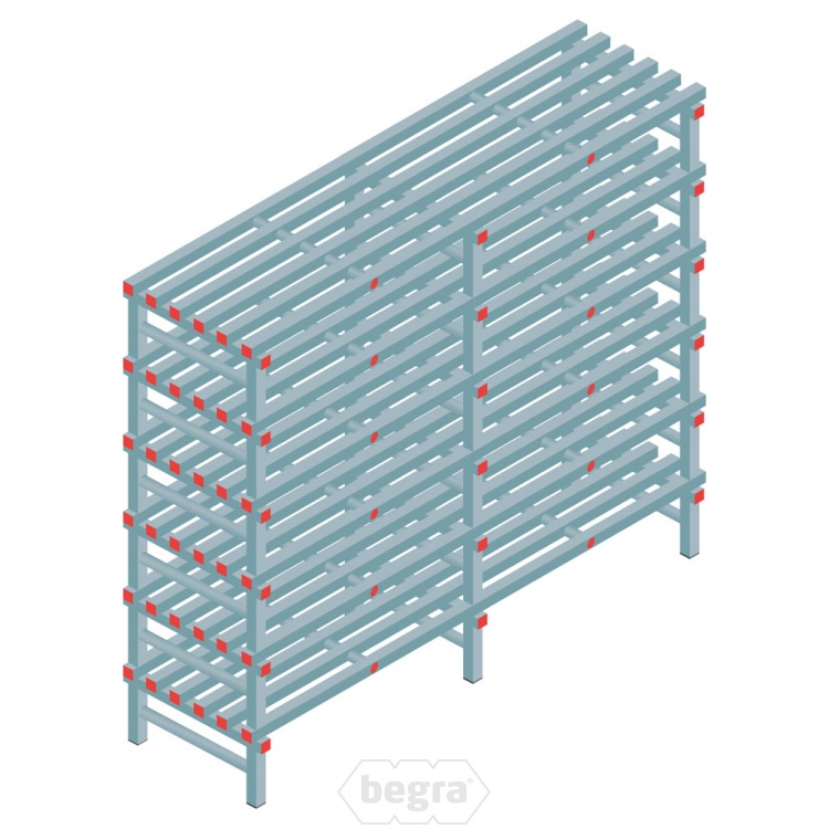 Kunststof stelling, rek 1750x2000x600, 6 niveaus