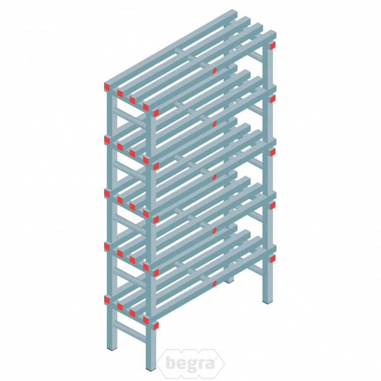 Kunststof stelling, rek 1850x1000x400, 5 niveaus