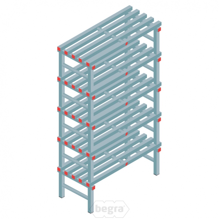 Kunststof stelling, rek 1850x1000x500, 5 niveaus