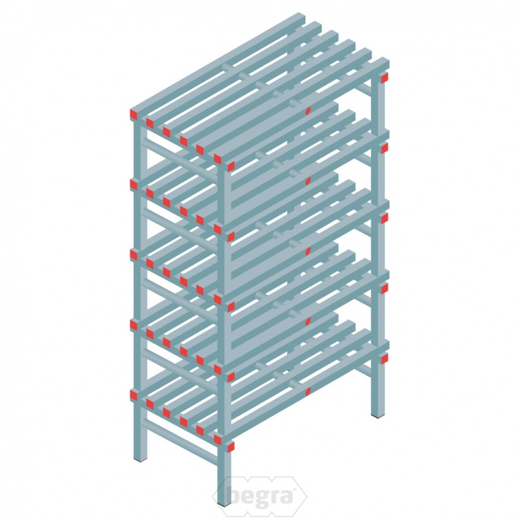 Kunststof stelling, rek 1850x1000x600, 5 niveaus