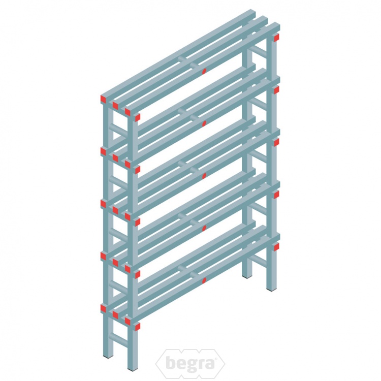 Kunststof stelling, rek 1850x1200x300, 5 niveaus