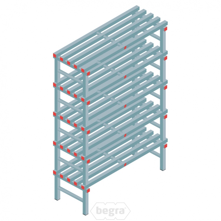 Kunststof stelling, rek 1850x1200x500, 5 niveaus