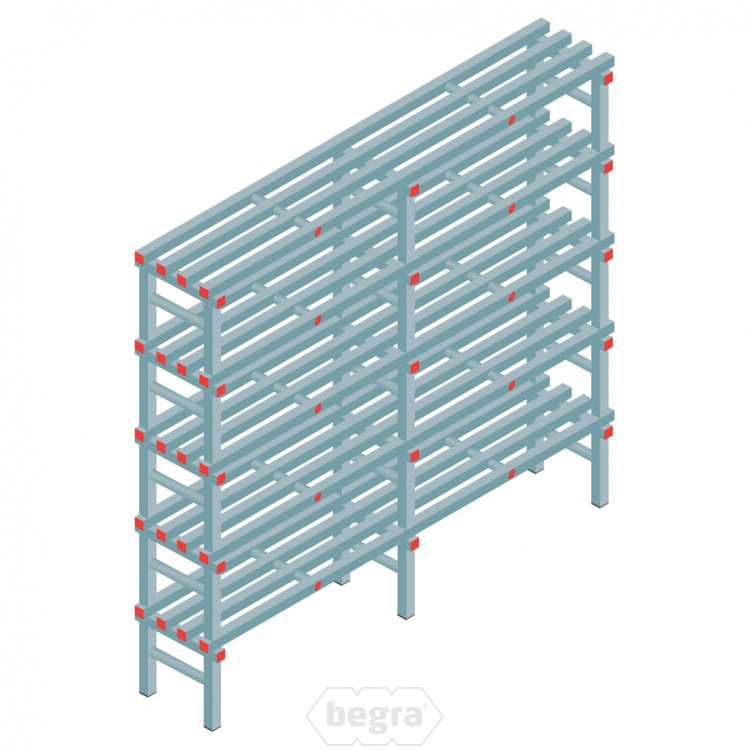 Kunststof stelling, rek 1850x2000x400, 5 niveaus