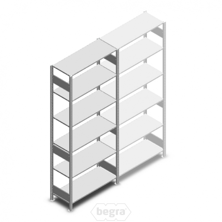 Legbordstelling Heavy Duty 2500x1000x400, 6 niveaus metaal verzinkt, 150 kg beginsectie