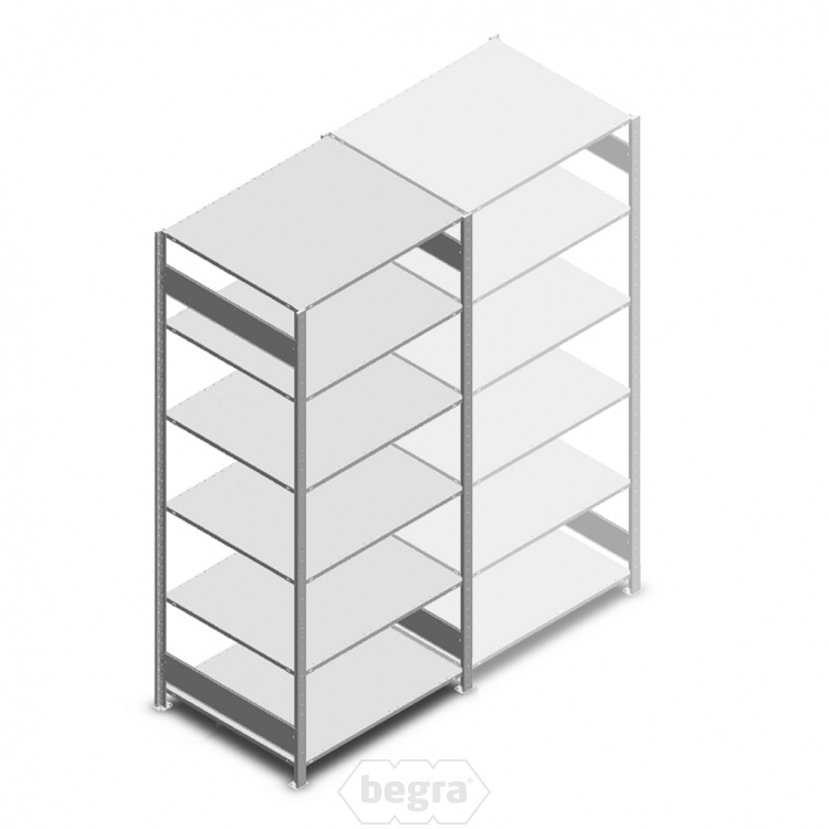 Legbordstelling Heavy Duty 2500x1000x800, 6 niveaus metaal verzinkt, 250 kg beginsectie