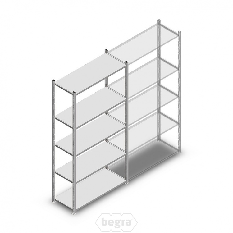 Legbordstelling Light Duty 2000x1000x400, 5 niveaus metaal verzinkt, 120 kg beginsectie