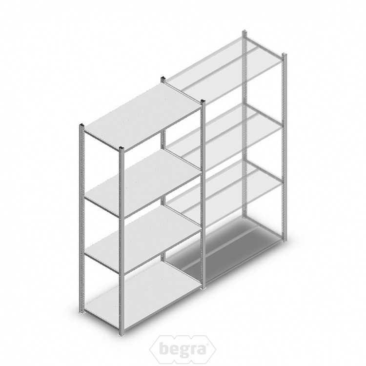 Legbordstelling Light Duty 2000x1000x500, 4 niveaus metaal verzinkt, 100 kg beginsectie