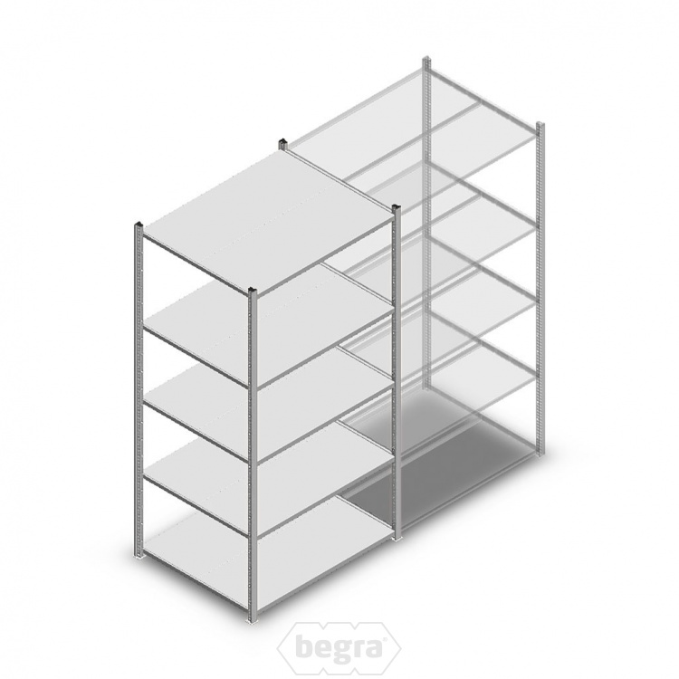 Legbordstelling Light Duty 2000x1000x800, 5 niveaus metaal verzinkt, 140 kg beginsectie