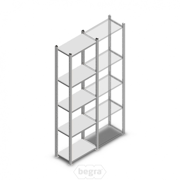 Legbordstelling Light Duty 2000x550x300, 5 niveaus metaal verzinkt, 80 kg beginsectie