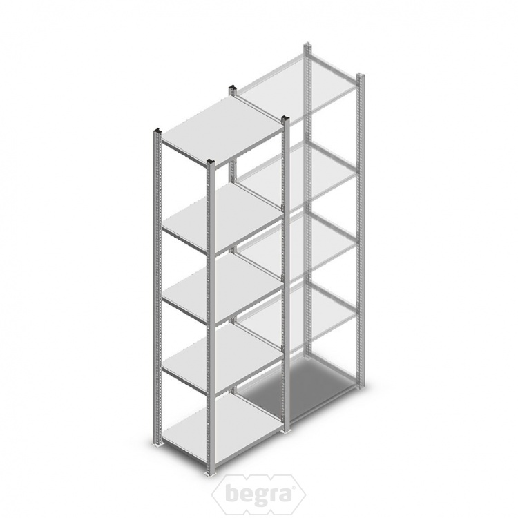 Legbordstelling Light Duty 2000x550x400, 5 niveaus metaal verzinkt, 200 kg beginsectie