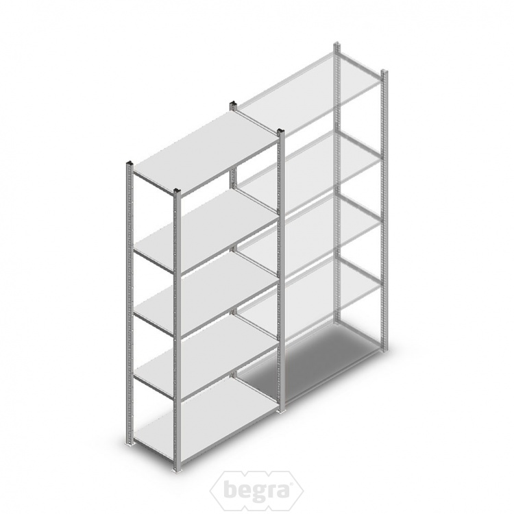 Legbordstelling Light Duty 2000x850x400, 5 niveaus metaal verzinkt, 160 kg beginsectie