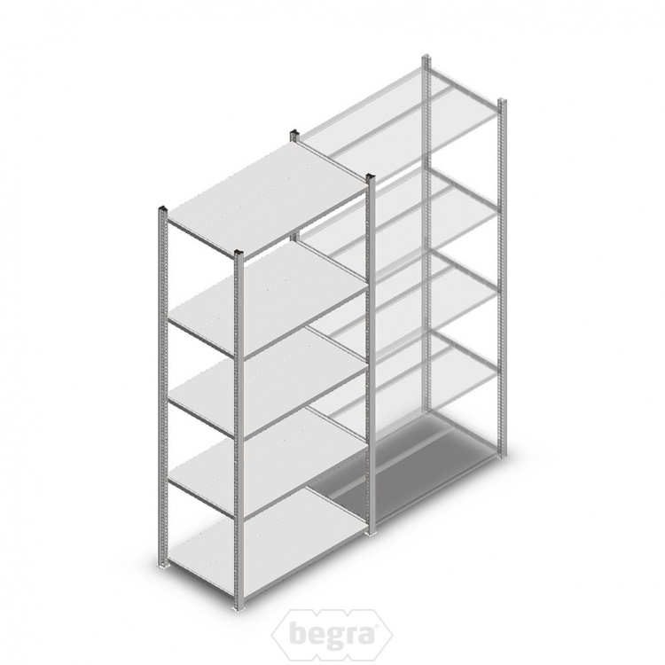 Legbordstelling Light Duty 2000x850x500, 5 niveaus metaal verzinkt, 140 kg beginsectie