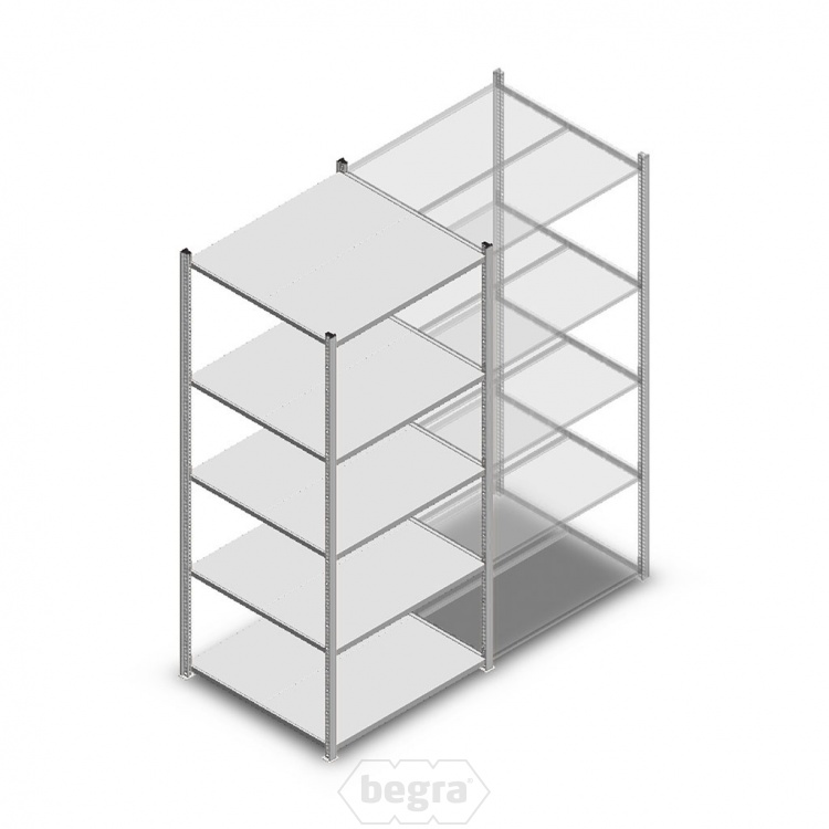 Legbordstelling Light Duty 2000x850x800, 5 niveaus metaal verzinkt, 200 kg beginsectie