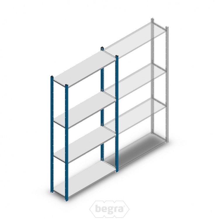 Legbordstelling Medium Duty 2000x1000x300, 4 niveaus metaal blauw, 90 kg beginsectie