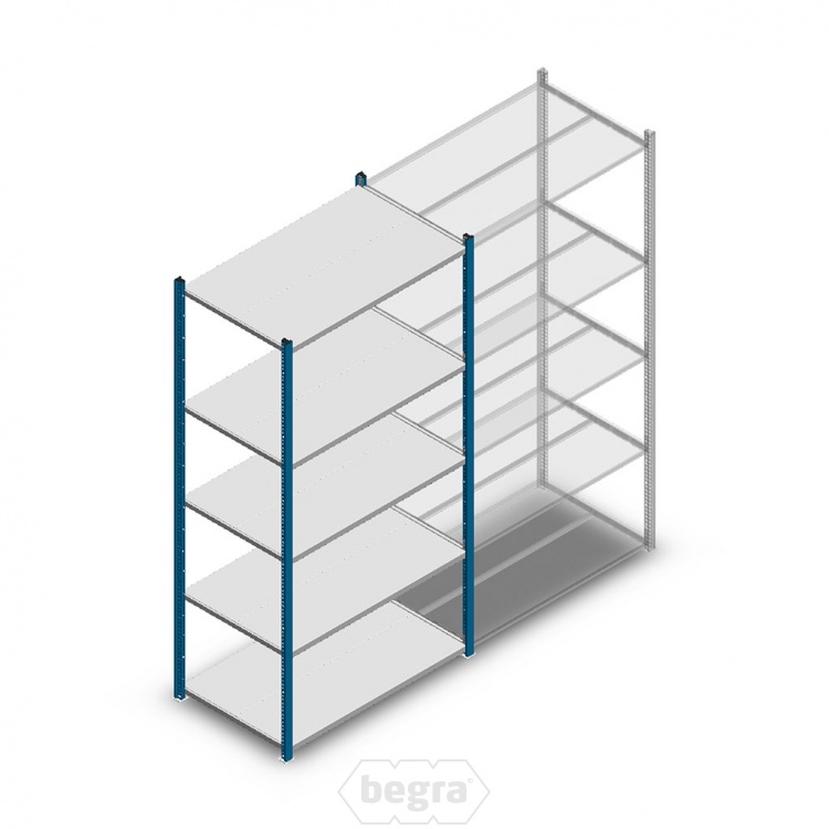 Legbordstelling Medium Duty 2000x1000x600, 5 niveaus metaal blauw, 180 kg beginsectie
