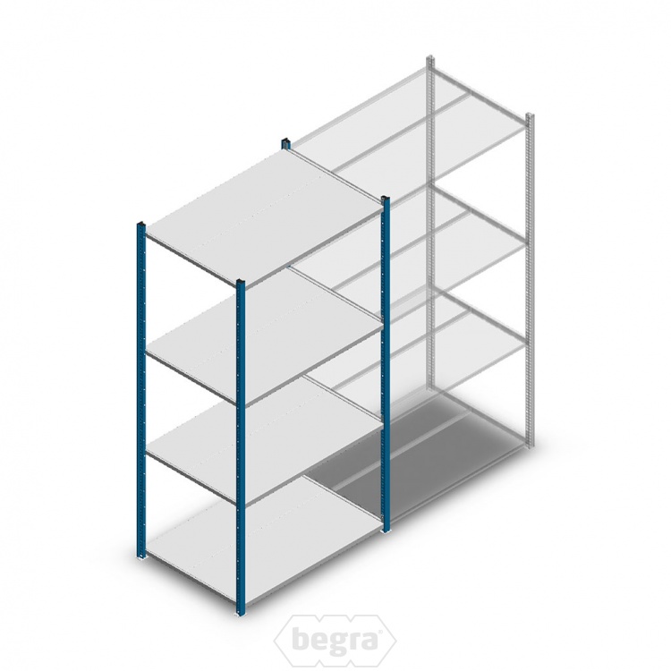 Legbordstelling Medium Duty 2000x1000x700, 4 niveaus metaal blauw, 180 kg beginsectie
