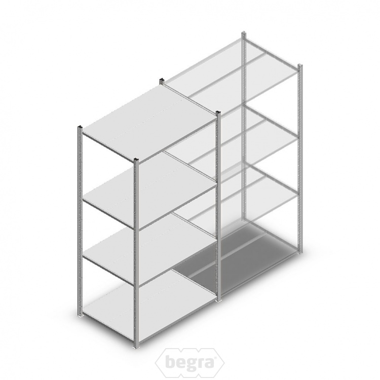 Legbordstelling Medium Duty 2000x1000x700, 4 niveaus metaal verzinkt, 180 kg beginsectie