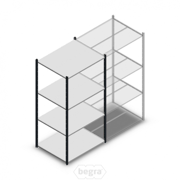Legbordstelling Medium Duty 2000x1000x800, 4 niveaus metaal antraciet, 180 kg beginsectie