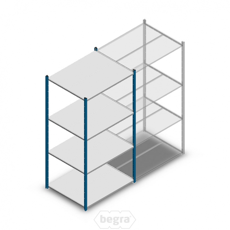 Legbordstelling Medium Duty 2000x1000x800, 4 niveaus metaal blauw, 180 kg beginsectie