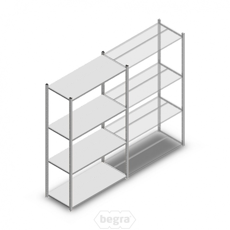 Legbordstelling Medium Duty 2000x1150x500 (hxbxd) 4 niveaus metaal verzinkt 160 kg beginsectie
