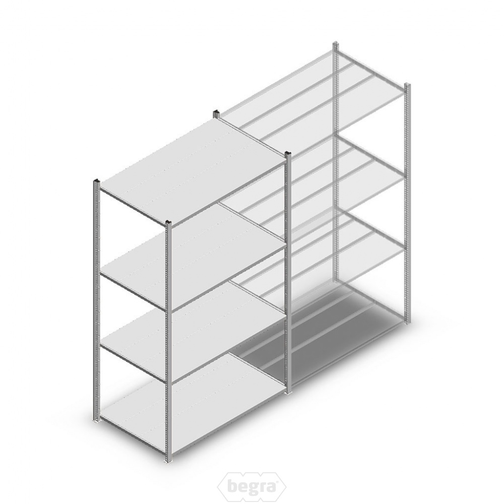 Legbordstelling Medium Duty 2000x1150x700 (hxbxd) 4 niveaus metaal verzinkt 250 kg beginsectie